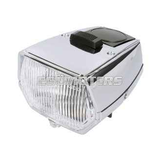   Fényszóró, négyzet, krómozott, kapcsolóval, Puch Maxi N, Europa