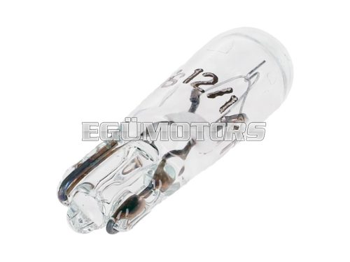 light bulb T5 W2x4.6d 12V-1.2W clear w/ glass base