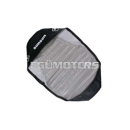 Üléshuzat fekete, steppelt, logóval, Simson S51, S53, S70 Enduro