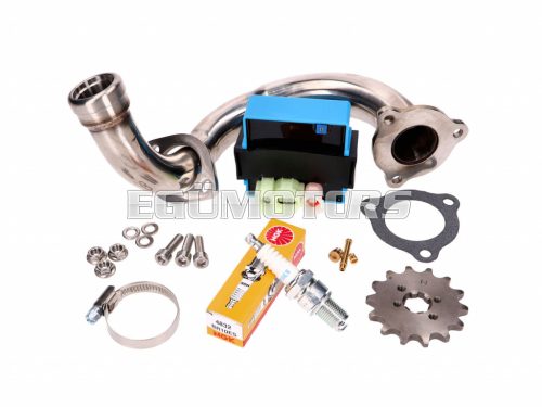 derestriction kit CDI unit adjustable / stainless steel manifold for Derbi Senda, Aprilia RX, SX, Gilera RCR, SMT 2018- (Euro4)