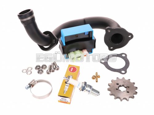 derestriction kit CDI unit adjustable / black manifold for Derbi Senda, Aprilia RX 50, SX 50, Gilera RCR, SMT 2018- (Euro4)