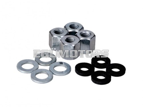 cylinder head standard parts set 12-piece w/ 4x M6 nut long type for Simson S50, S51, S53, S70, S83, SR50, SR80, KR51, KR51/2