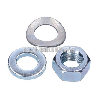   OEM Standard Első tengely standard alkatrész készlet M12x1,5 kerékagy burkolat alátéttel Simson S50, S51, S53, S70, S83, SR50, SR80