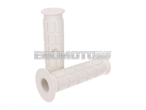 handlebar rubber grip set white, waffle design for Simson S50, S51, S53, S70, S83, SR50, SR80