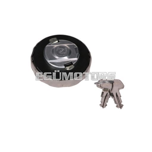 Üzemanyagtartály kupak krómozott (zárral), Simson S50, S51, SR50, Schwalbe, Sperber, Spatz, Star