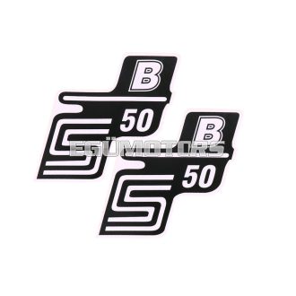   OEM Standard Logo fólia, matrica S50 B fehér, 2 darab, Simson S50