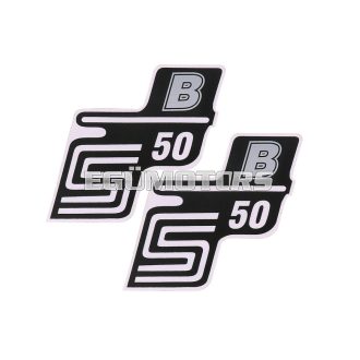   OEM Standard Logo fólia, matrica S50 B ezüst, 2 darab, Simson S50