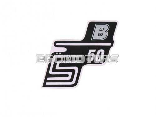 logo foil / sticker S50 B silver for Simson S50