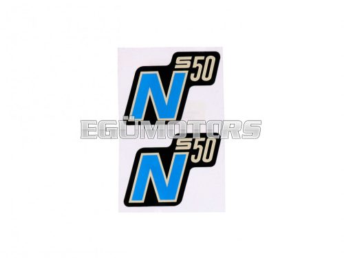 logo foil / sticker S50 N black-blue 2 pieces for Simson S50N