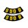 logo foil / sticker S50 B black-yellow 2 pieces for Simson S50