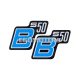 logo foil / sticker S50 B black-light-blue 2 pieces for Simson S50