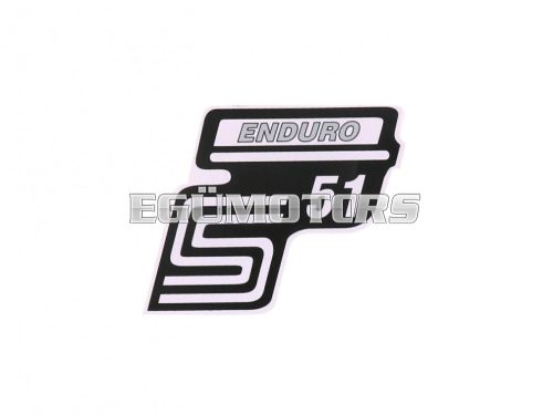 logo foil / sticker S51 Enduro silver for Simson S51