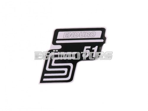 logo foil / sticker S51 Enduro white for Simson S51