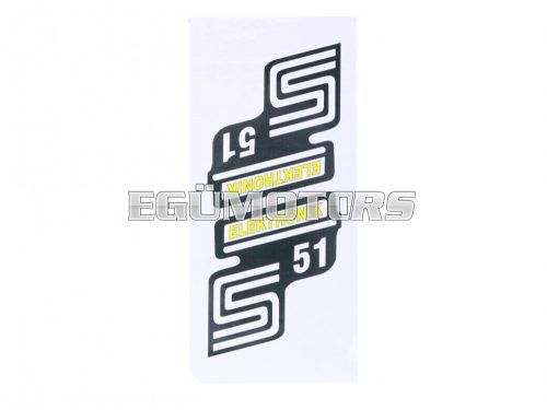 logo decal set S51 electronics foil / sticker yellow for Simson S51