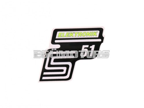 logo foil / sticker S51 Elektronik neon yellow for Simson S51