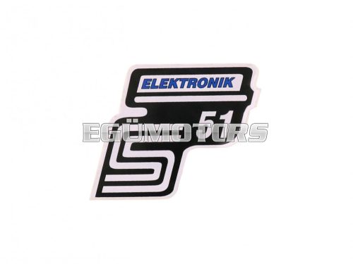 logo foil / sticker S51 Elektronik blue for Simson S51