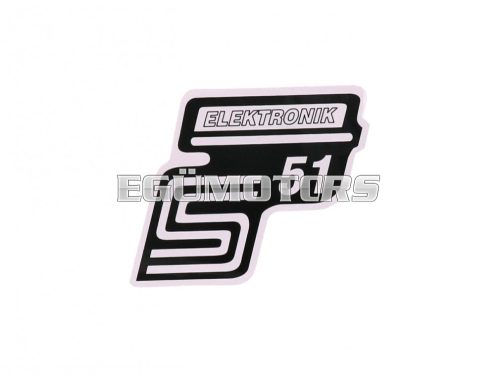 logo foil / sticker S51 Elektronik white for Simson S51