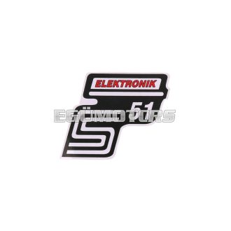   OEM Standard Logo fólia, matrica S51 Elektronik piros, Simson S51