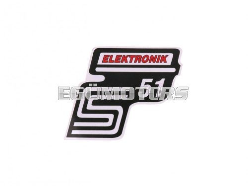 logo foil / sticker S51 Elektronik red for Simson S51