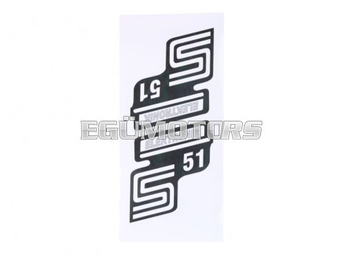 logo decal set S51 electronics foil / sticker silver for Simson S51