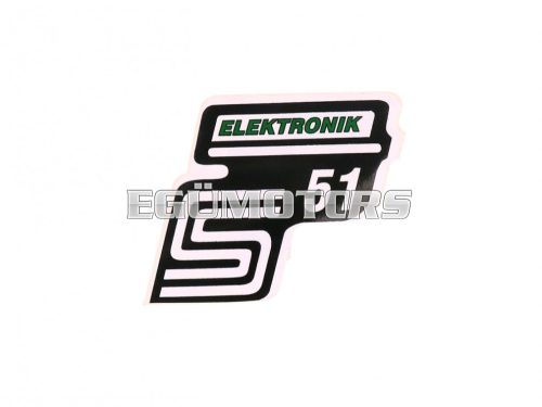 logo foil / sticker S51 Elektronik green for Simson S51