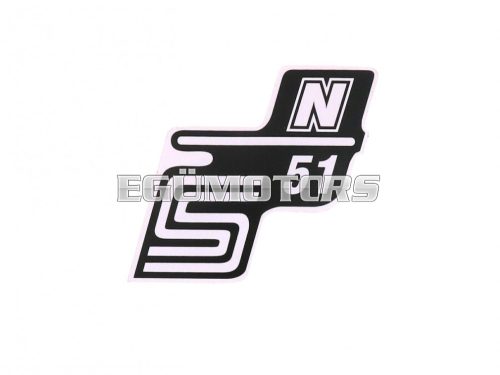 logo foil / sticker S51 N white for Simson S51