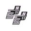 OEM Standard Logo fólia, matrica S51 N fehér, 2 darab, Simson S51