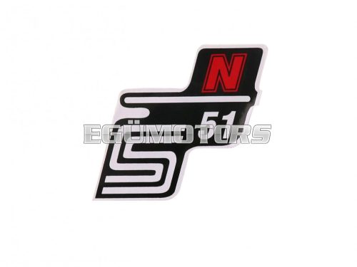 logo foil / sticker S51 N red for Simson S51