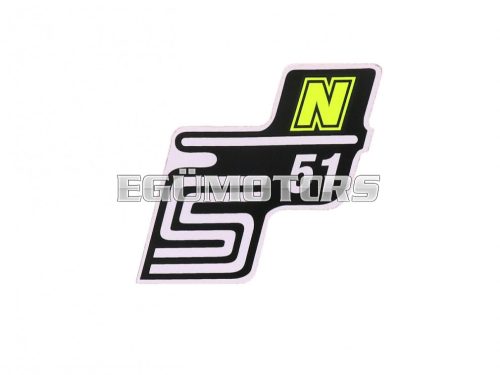 logo foil / sticker S51 N neon yellow for Simson S51