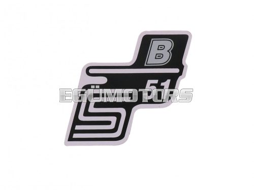 logo foil / sticker S51 B silver for Simson S51