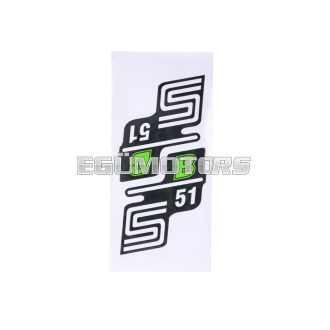   OEM Standard Logo készlet fólia, matrica S51 B zöld, Simson S51