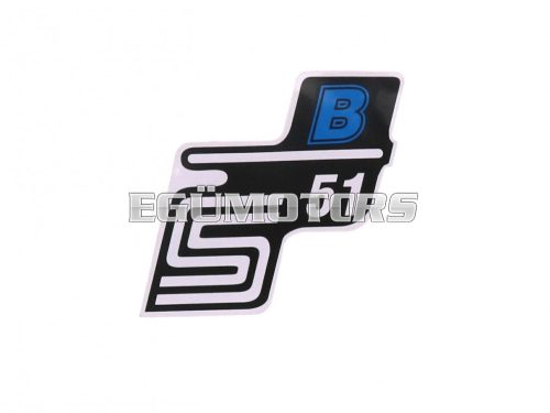 logo foil / sticker S51 B blue for Simson S51