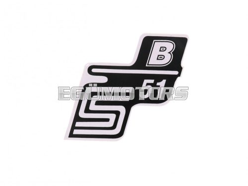 logo foil / sticker S51 B white for Simson S51