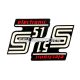 logo foil / sticker S51 Elektronik black-red 2 pieces for Simson S51