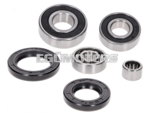 gearbox bearing set w/ oil seals for Piaggio short type