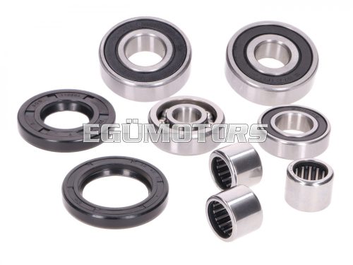 gearbox bearing set w/ oil seals for Piaggio 125-150cc 2-stroke Skipper, Typhoon, TPH, M02, M12 engine