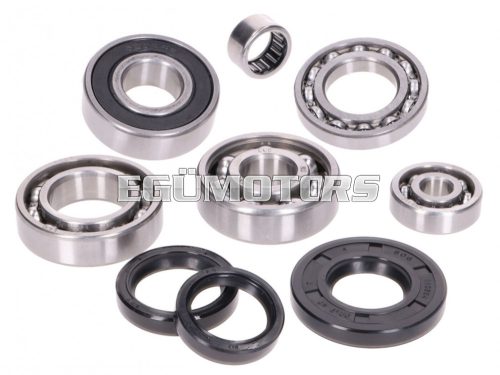 engine bearing set w/ oil seals for Vespa Smallframe 24mm 50, S, N, R, L, Special, Elestart, PK, 80, 90, 125