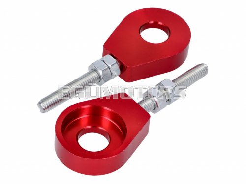 chain tensioner set aluminum red anodized 12mm