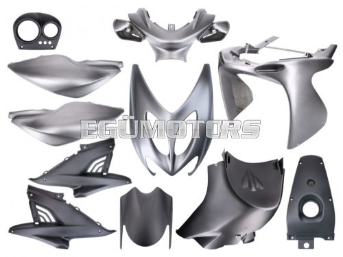 fairing kit black / grey, matt 11-piece for Yamaha Aerox, MBK Nitro 50cc -2013