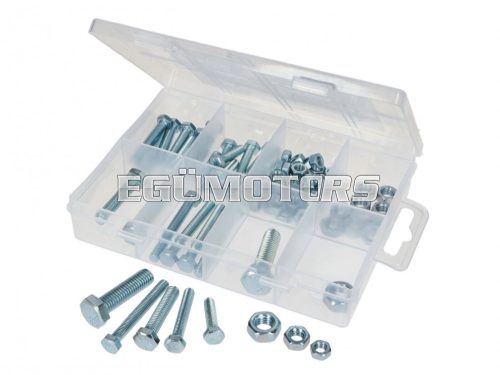 hexagon bolt and nut assortment M5-M8 75-piece