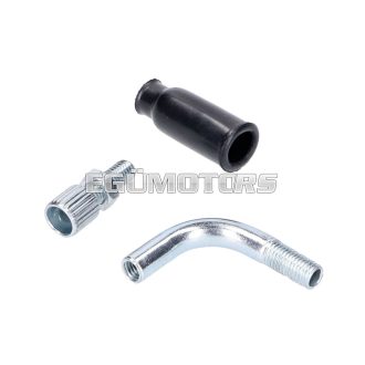   101 Octane gázbowden könyök adapter 90°, Dellorto PHVA karburátorhoz, 12-17.5 mm