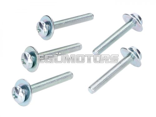 clutch spring screws M5x35 and washers 5-piece set for Derbi D50B0, EBE, EBS