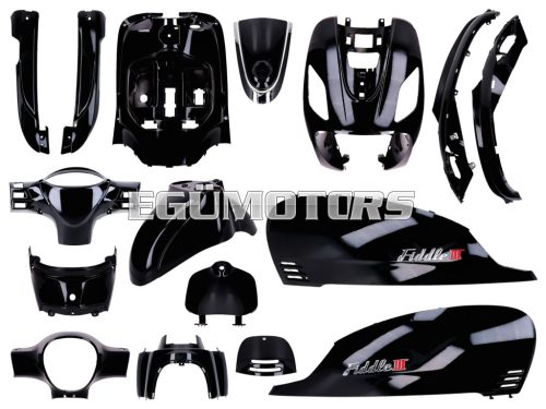 Fairing kit black primed 16-piece for Sym Fiddle 3 year 2014-2020