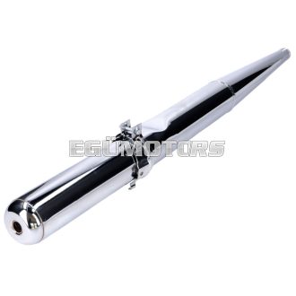  OEM Standard Kipufogó króm, 28mm-es, szűrőlemezzel, Simson S51 Enduro, S70 Enduro