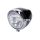 Headlight round 130mm black for classic car, Puch