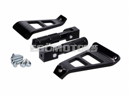 Pillion footrest set CNC black for Beta RR 50 (with bracket)