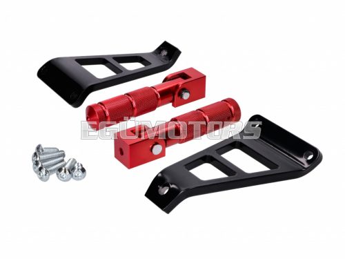 Pillion footrest set CNC red for Beta RR 50 (with bracket)