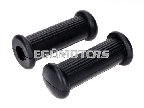 Footrest rubber set longitudinally ribbed black for Simson