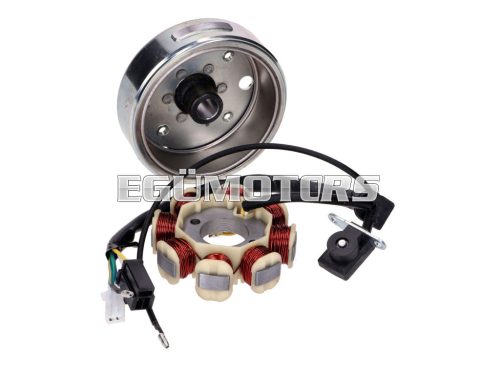 Alternator stator incl. flywheel for China 4-stroke GY6 Euro4 25Km/h