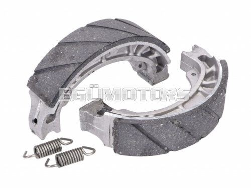 brake shoe set grooved with springs 110x25mm